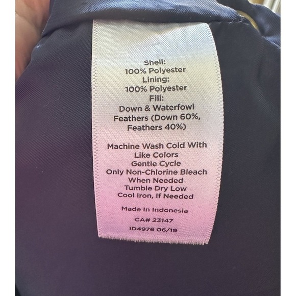 Talbots Puffer Vest Women Plus 2X Navy Blue Down Insulated Quilted Full Zip Vest - Picture 6 of 6